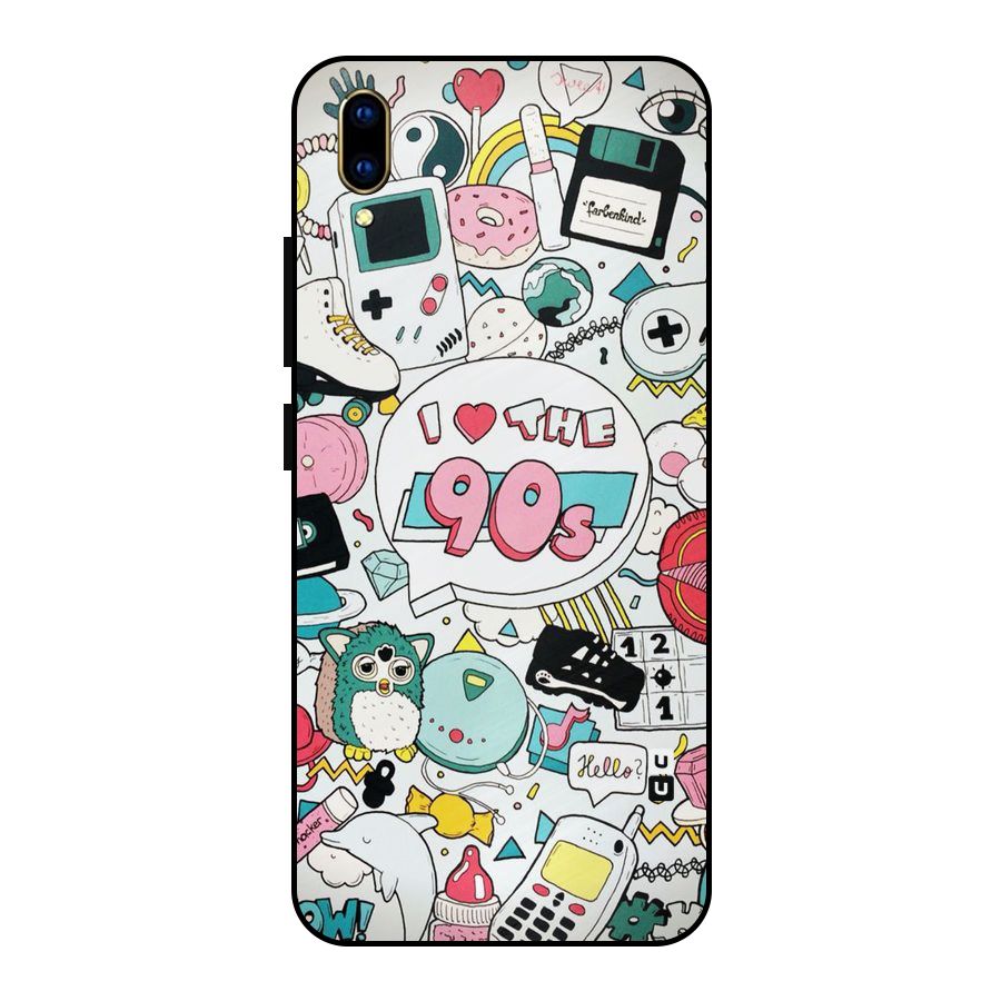 Heart 90s Metal Back Case for Vivo V11 Pro