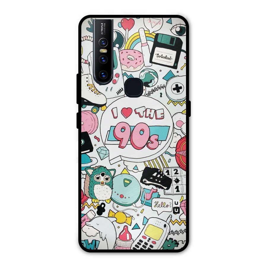 Heart 90s Metal Back Case for Vivo V15
