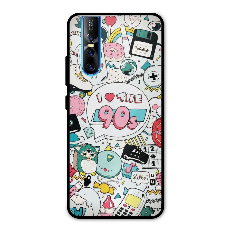 Heart 90s Metal Back Case for Vivo V15 Pro