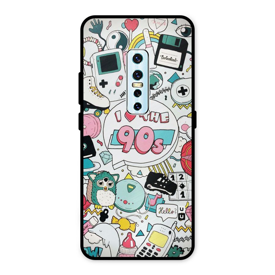 Heart 90s Metal Back Case for Vivo V17 Pro