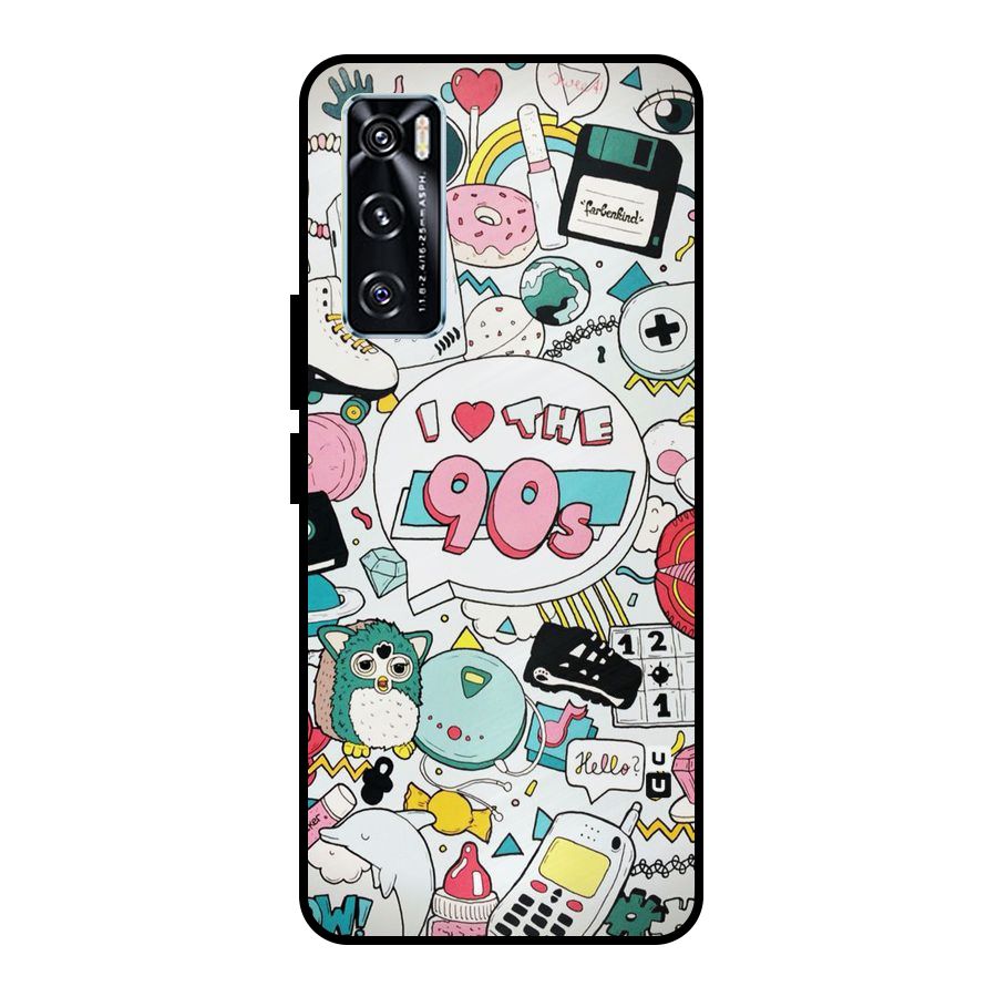 Heart 90s Metal Back Case for Vivo V20 SE