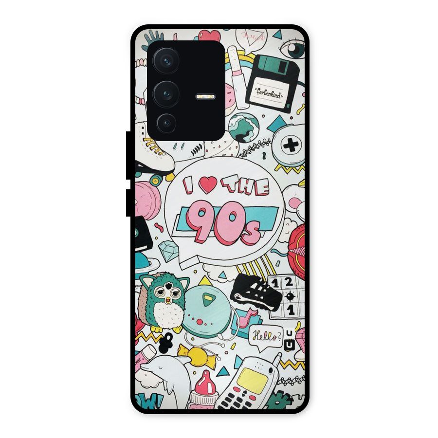 Heart 90s Metal Back Case for Vivo V23 5G