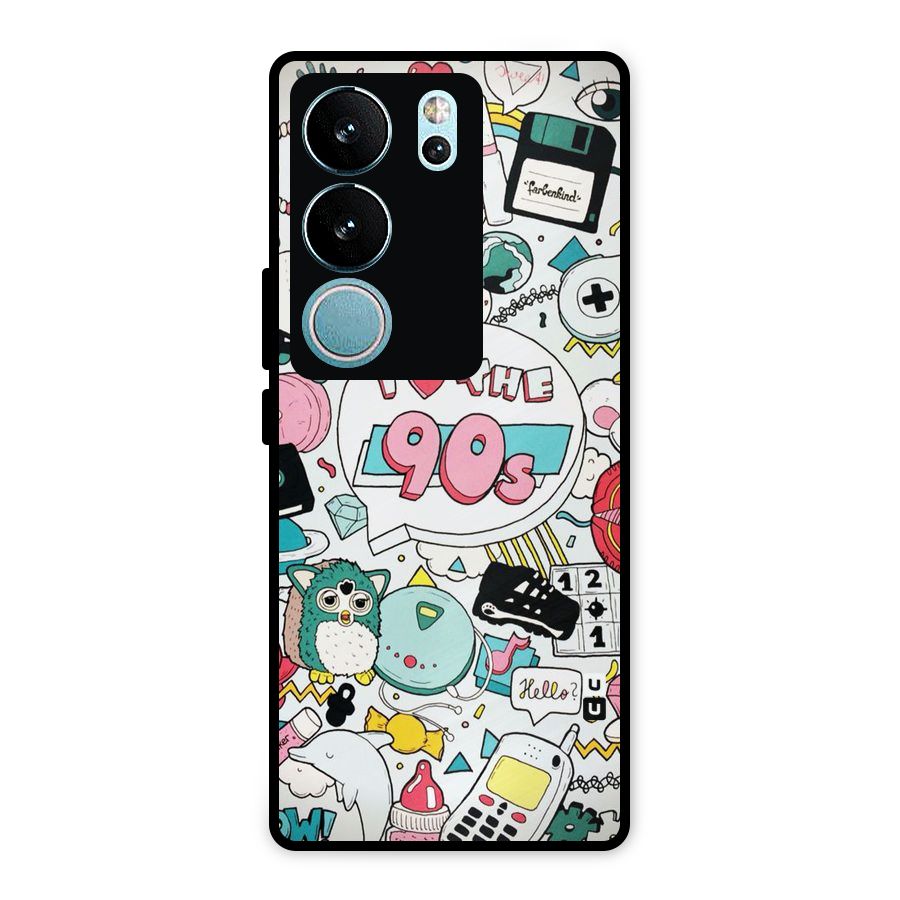 Heart 90s Metal Back Case for Vivo V29