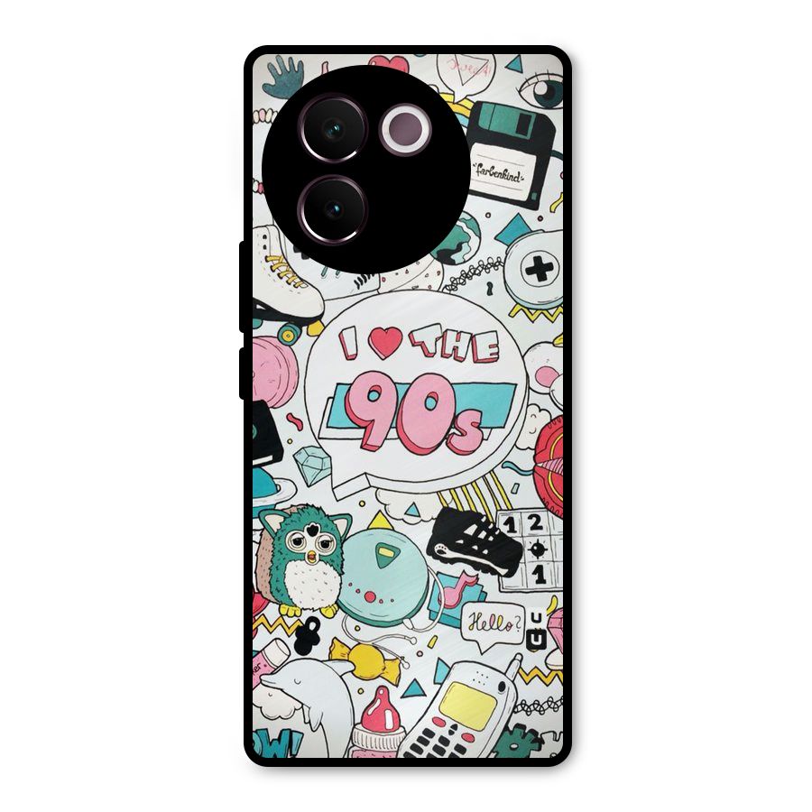 Heart 90s Metal Back Case for Vivo V30e