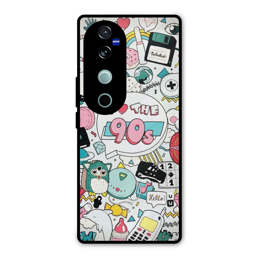 Heart 90s Metal Back Case for Vivo V40