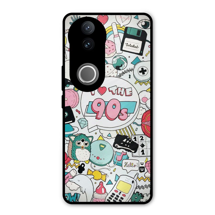 Heart 90s Metal Back Case for Vivo V50e