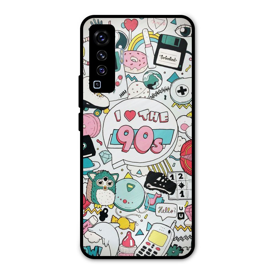 Heart 90s Metal Back Case for Vivo X50