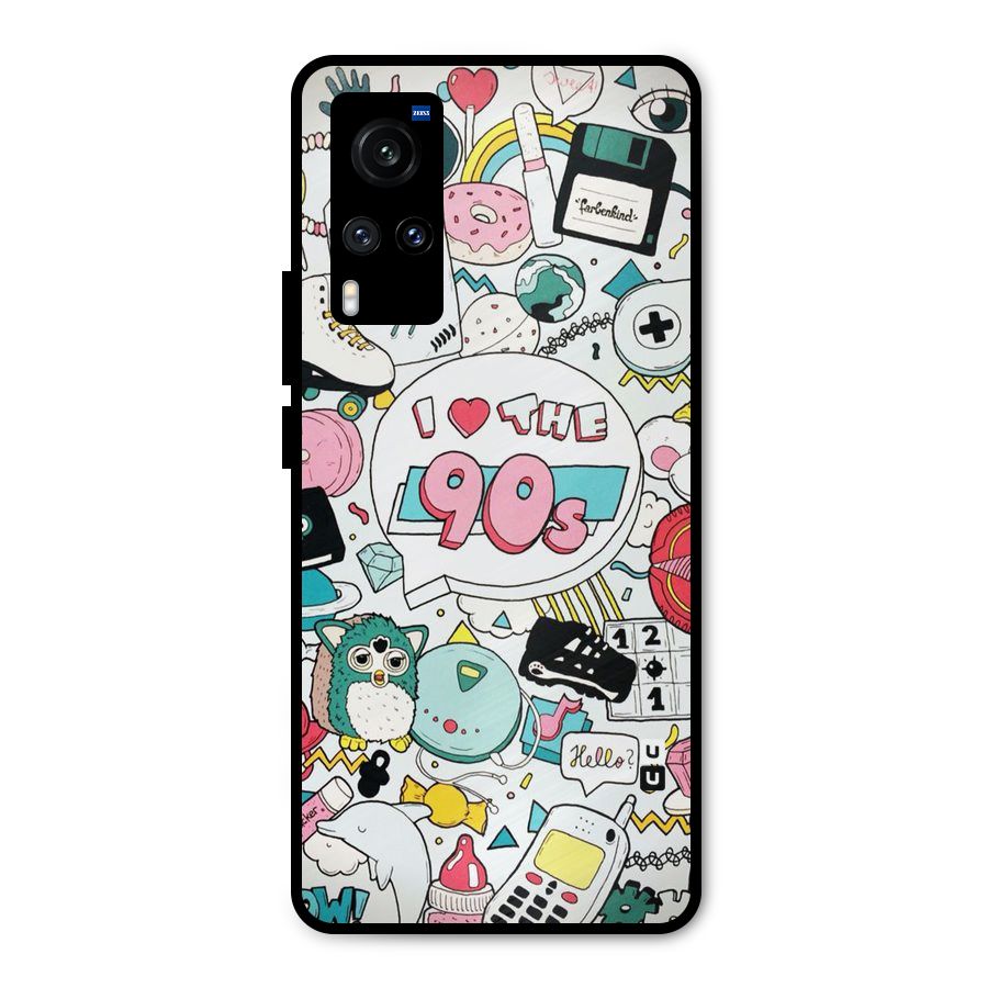 Heart 90s Metal Back Case for Vivo X60