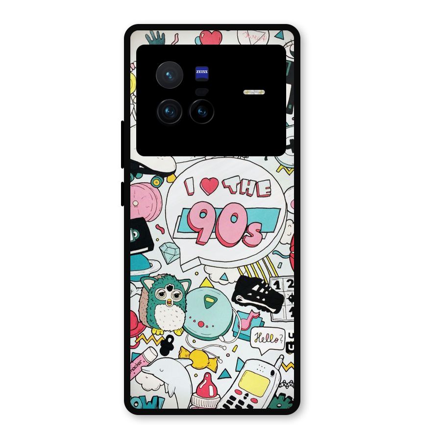 Heart 90s Metal Back Case for Vivo X80
