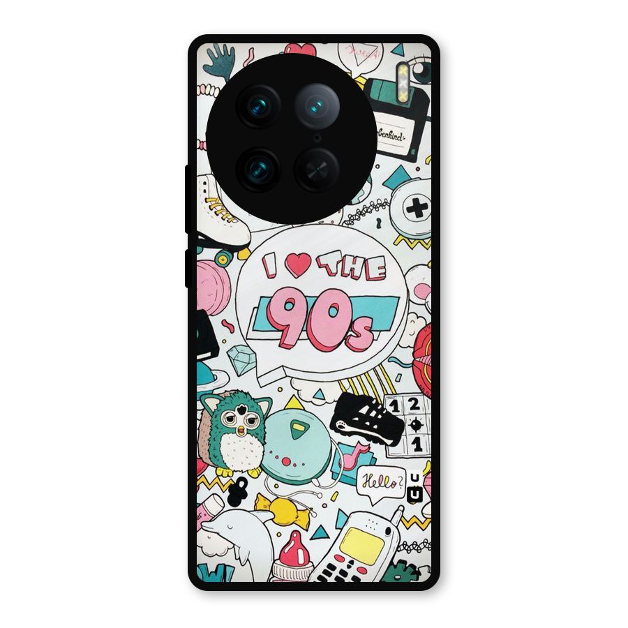 Heart 90s Metal Back Case for Vivo X90 Pro