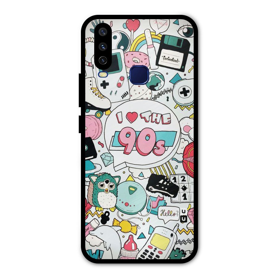 Heart 90s Metal Back Case for Vivo Y15