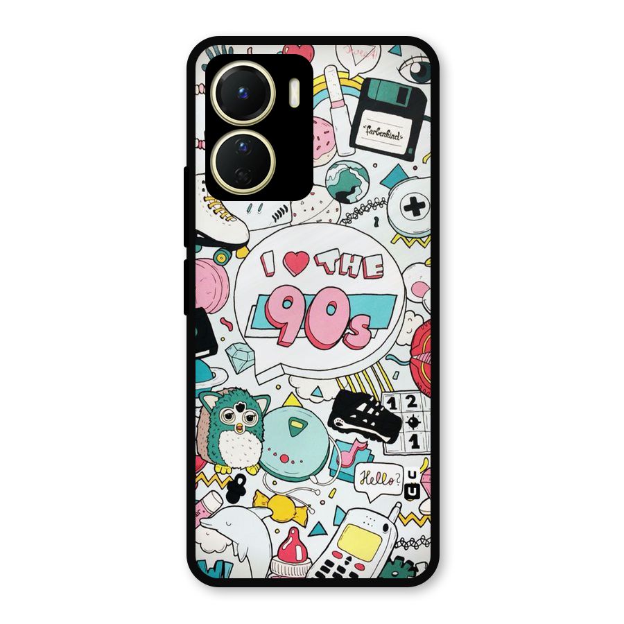 Heart 90s Metal Back Case for Vivo Y16