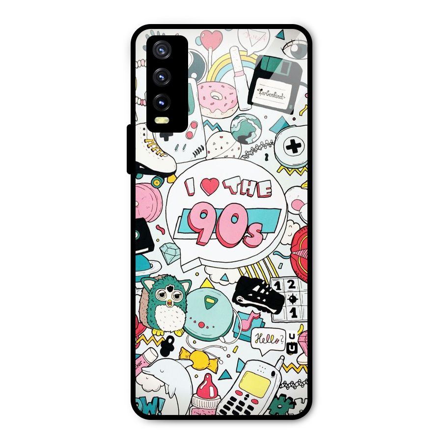Heart 90s Metal Back Case for Vivo Y20