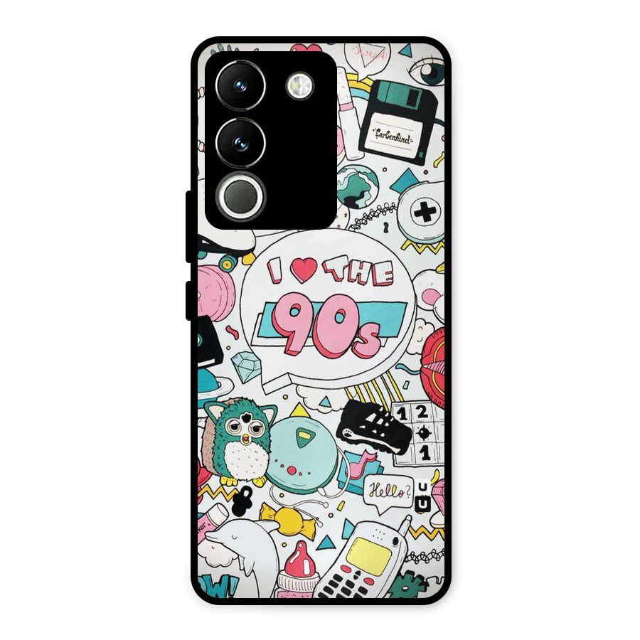 Heart 90s Metal Back Case for Vivo Y200
