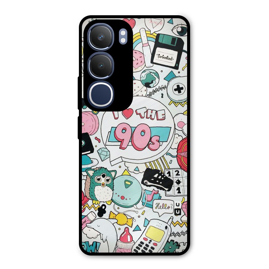 Heart 90s Metal Back Case for Vivo Y29