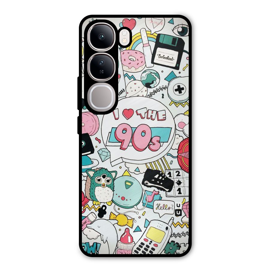 Heart 90s Metal Back Case for Vivo Y300
