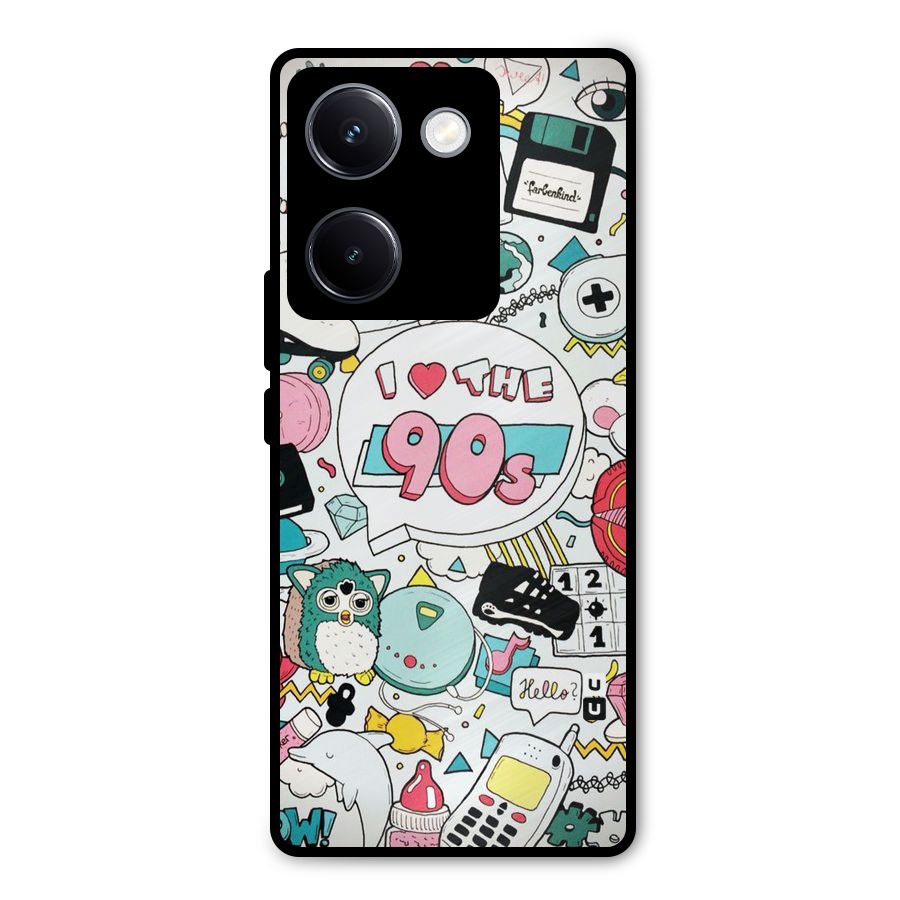 Heart 90s Metal Back Case for Vivo Y300 Plus