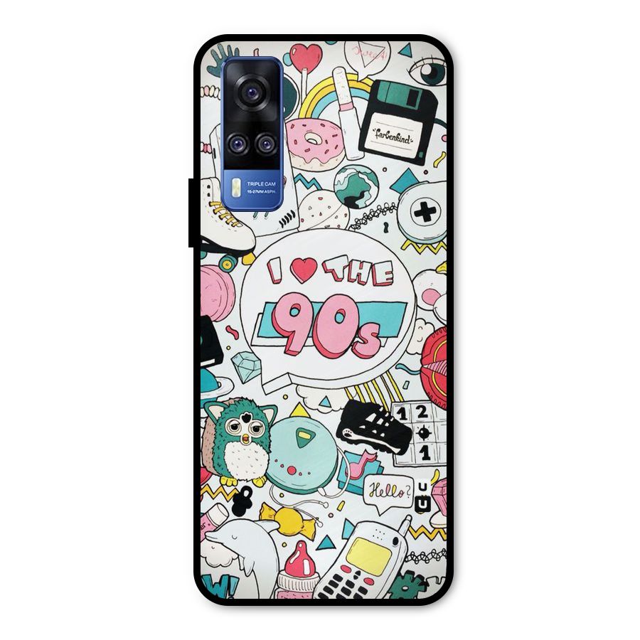 Heart 90s Metal Back Case for Vivo Y51A