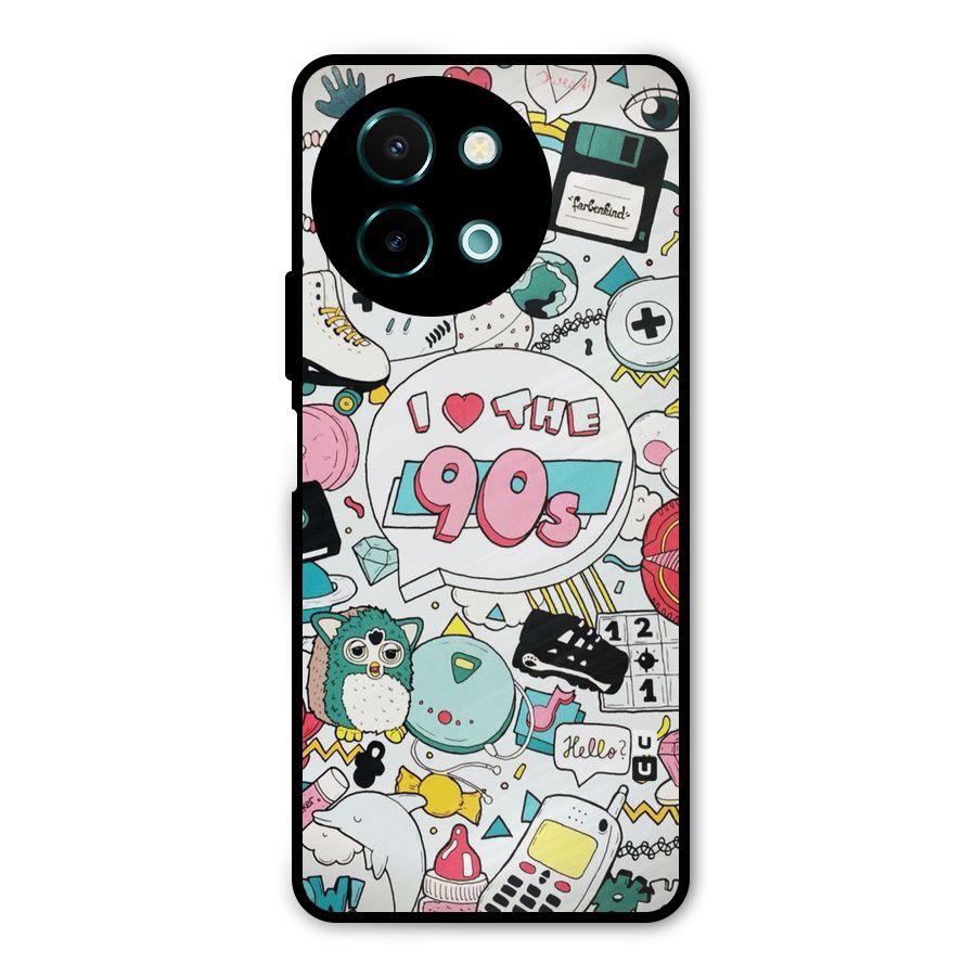 Heart 90s Metal Back Case for Vivo Y58
