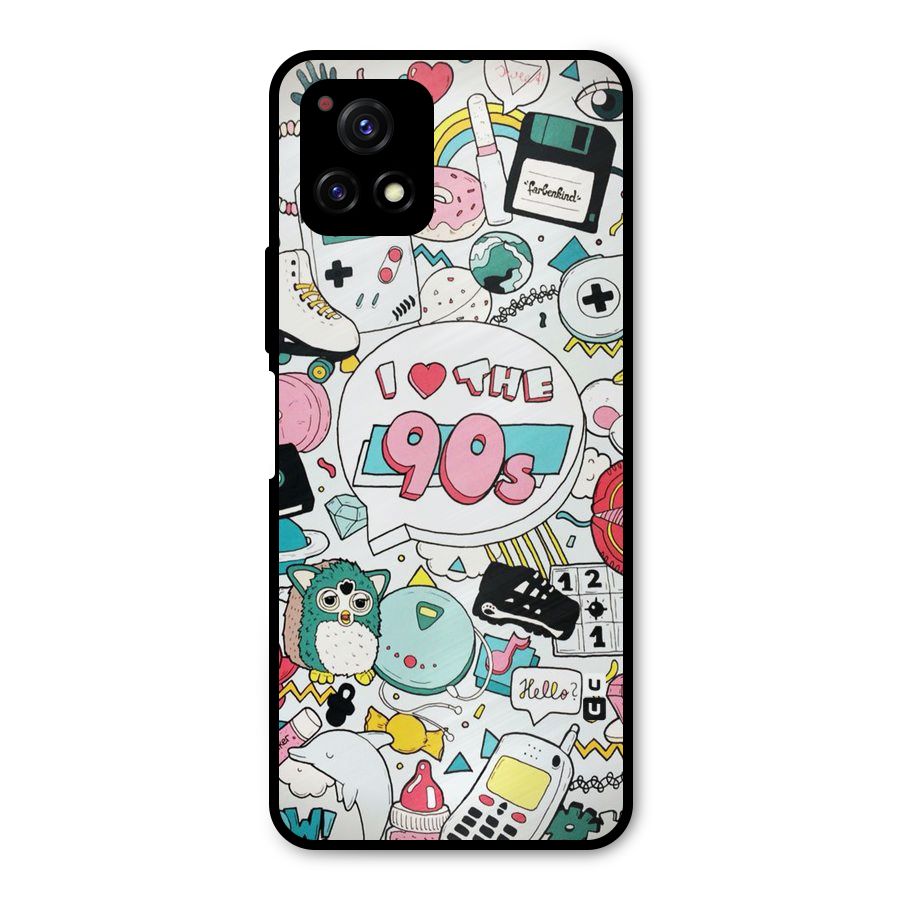 Heart 90s Metal Back Case for Vivo Y72 5G