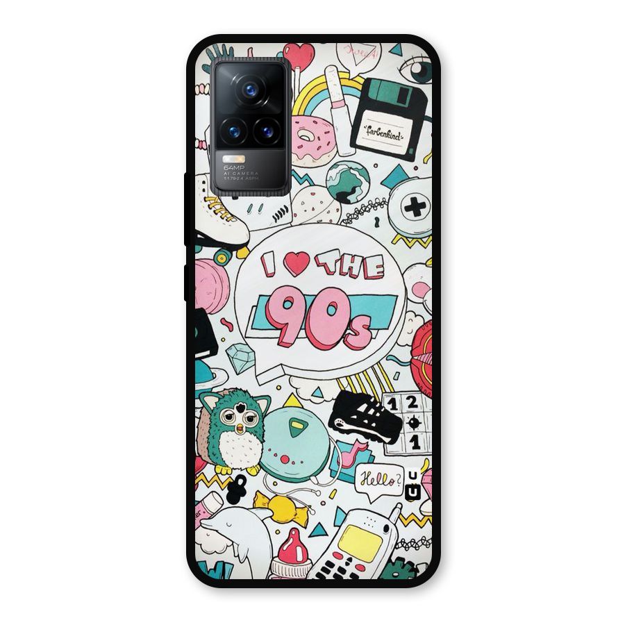 Heart 90s Metal Back Case for Vivo Y73