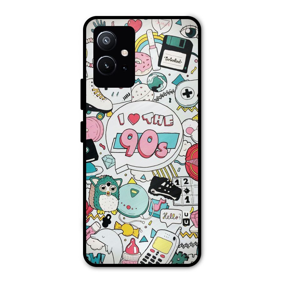 Heart 90s Metal Back Case for Vivo Y75 5G