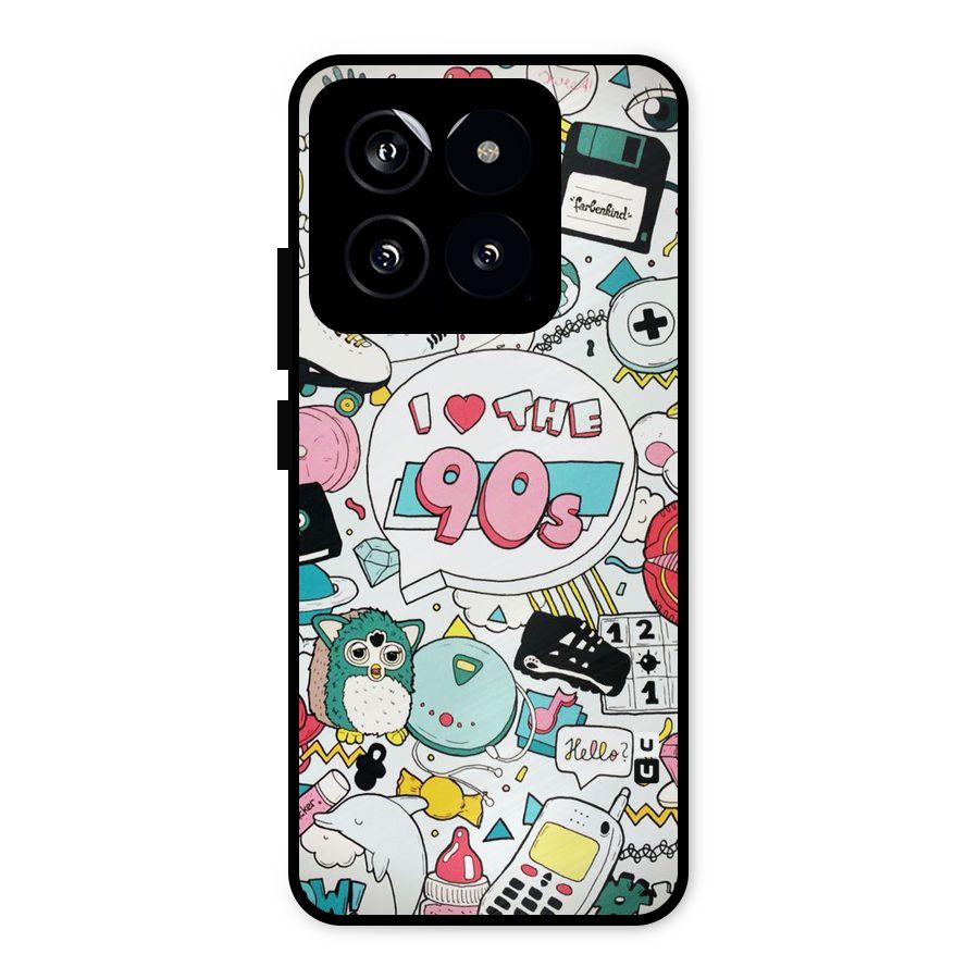 Heart 90s Metal Back Case for Xiaomi 14