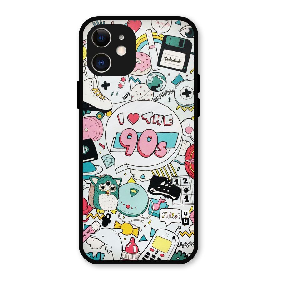 Heart 90s Metal Back Case for iPhone 12