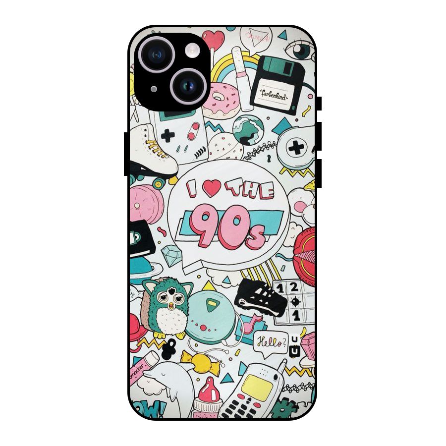 Heart 90s Metal Back Case for iPhone 14 Plus