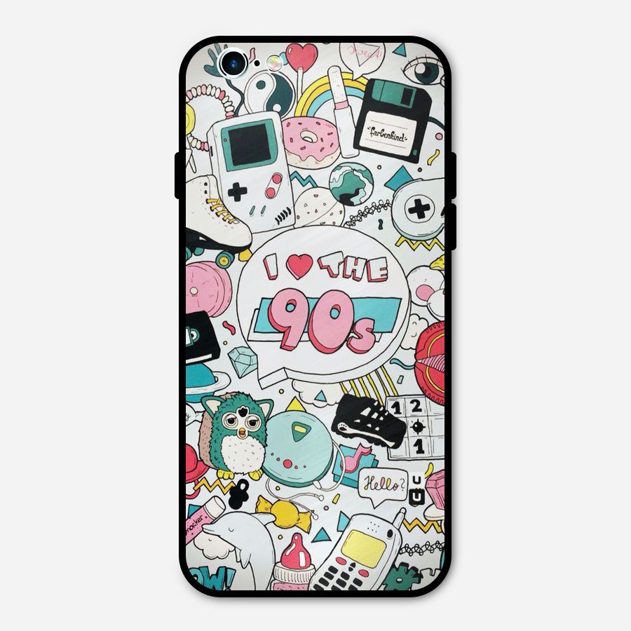 Heart 90s Metal Back Case for iPhone 6 6s