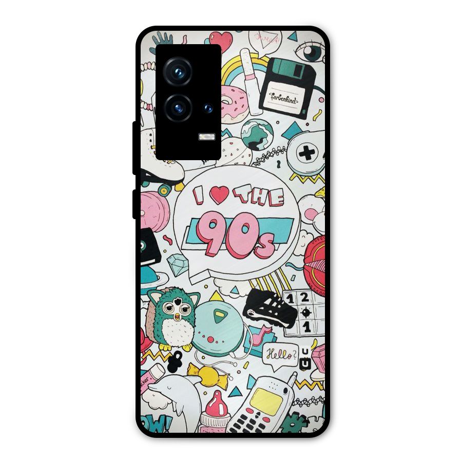 Heart 90s Metal Back Case for iQOO 9 5G