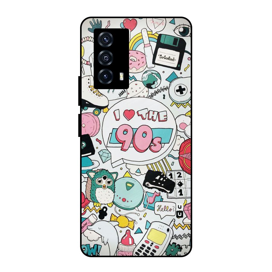 Heart 90s Metal Back Case for iQOO Z5