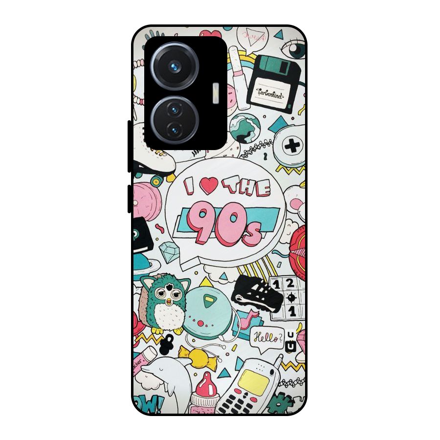Heart 90s Metal Back Case for iQOO Z6 44W