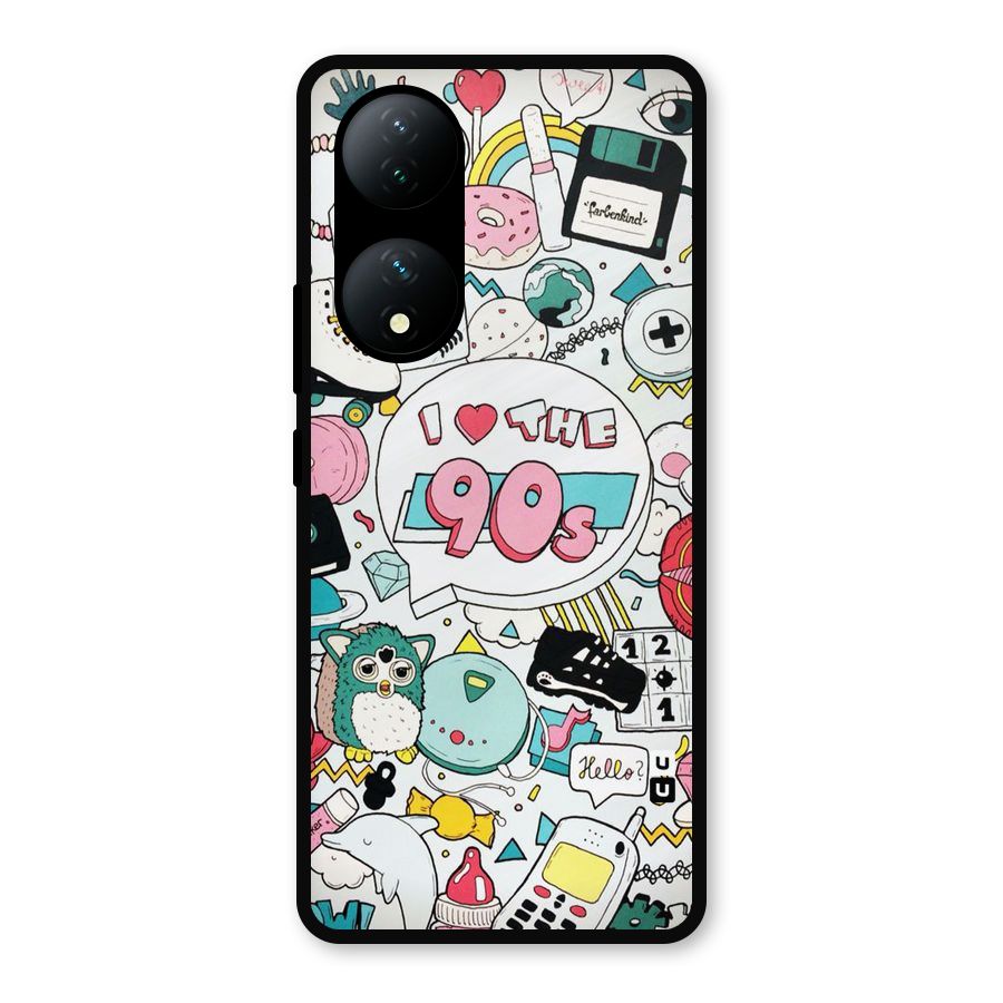 Heart 90s Metal Back Case for iQOO Z7