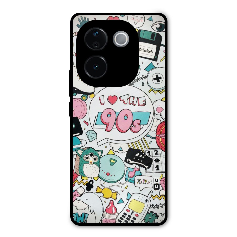 Heart 90s Metal Back Case for iQOO Z9s Pro