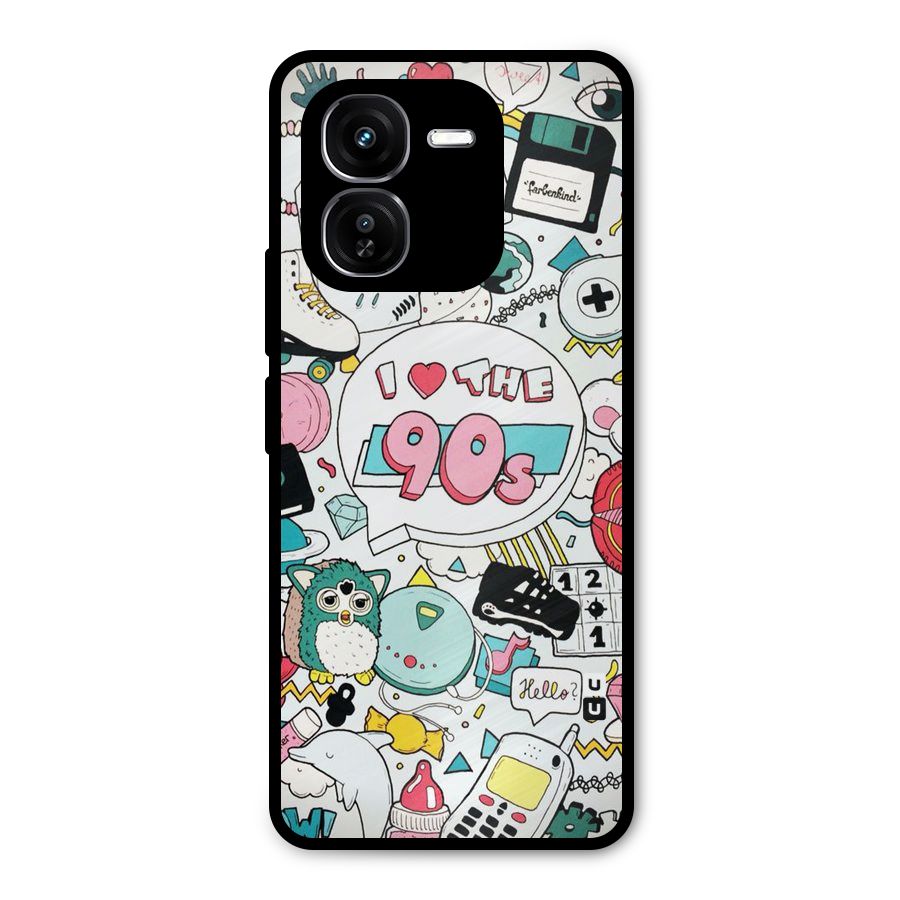 Heart 90s Metal Back Case for iQOO Z9x
