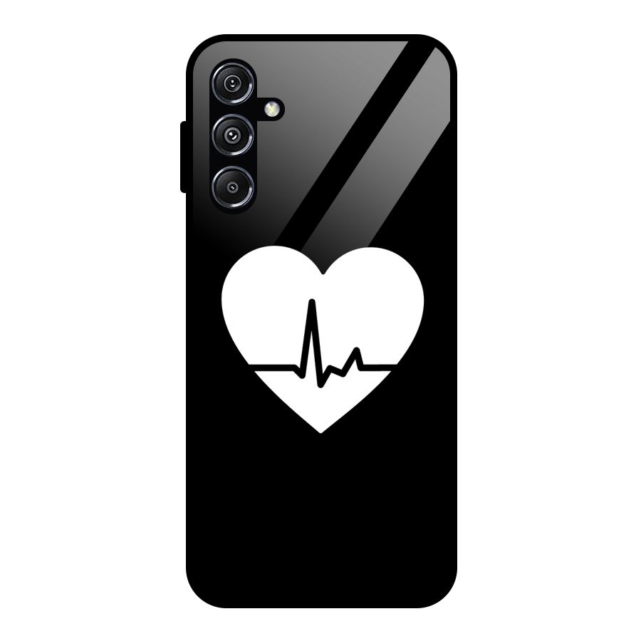 Heart Beat Glass Back Case for Galaxy M34 5G