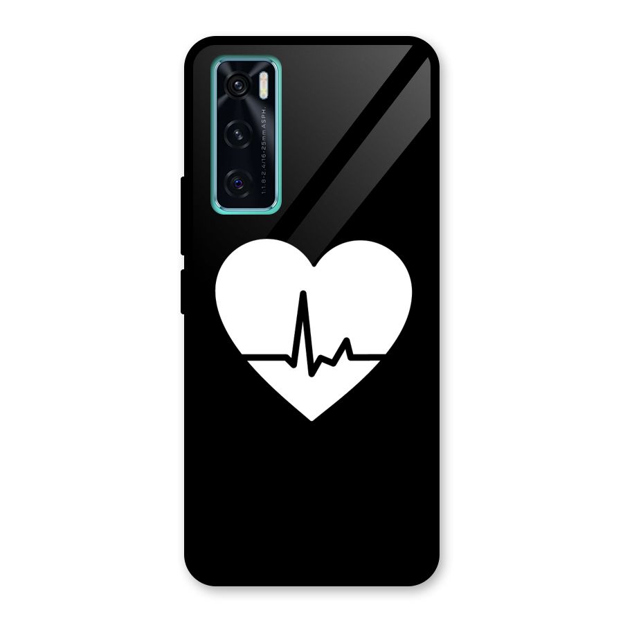 Heart Beat Glass Back Case for Vivo V20 SE