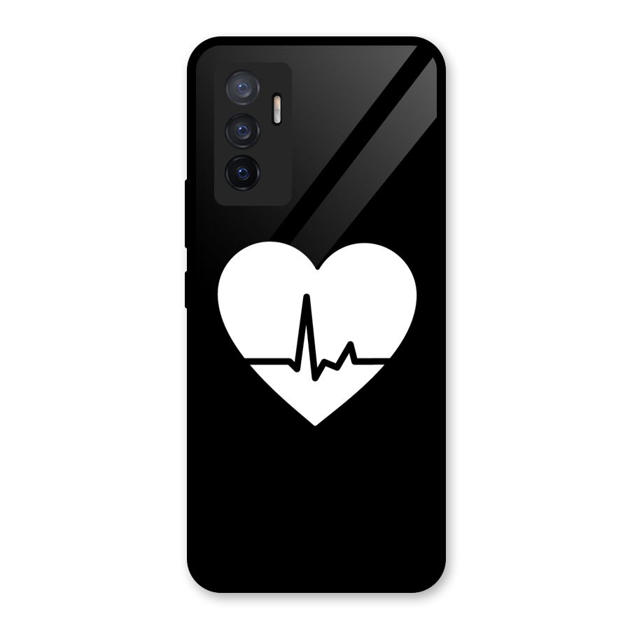 Heart Beat Glass Back Case for Vivo V23e