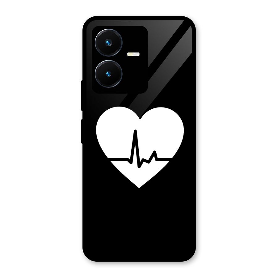 Heart Beat Glass Back Case for Vivo Y22s