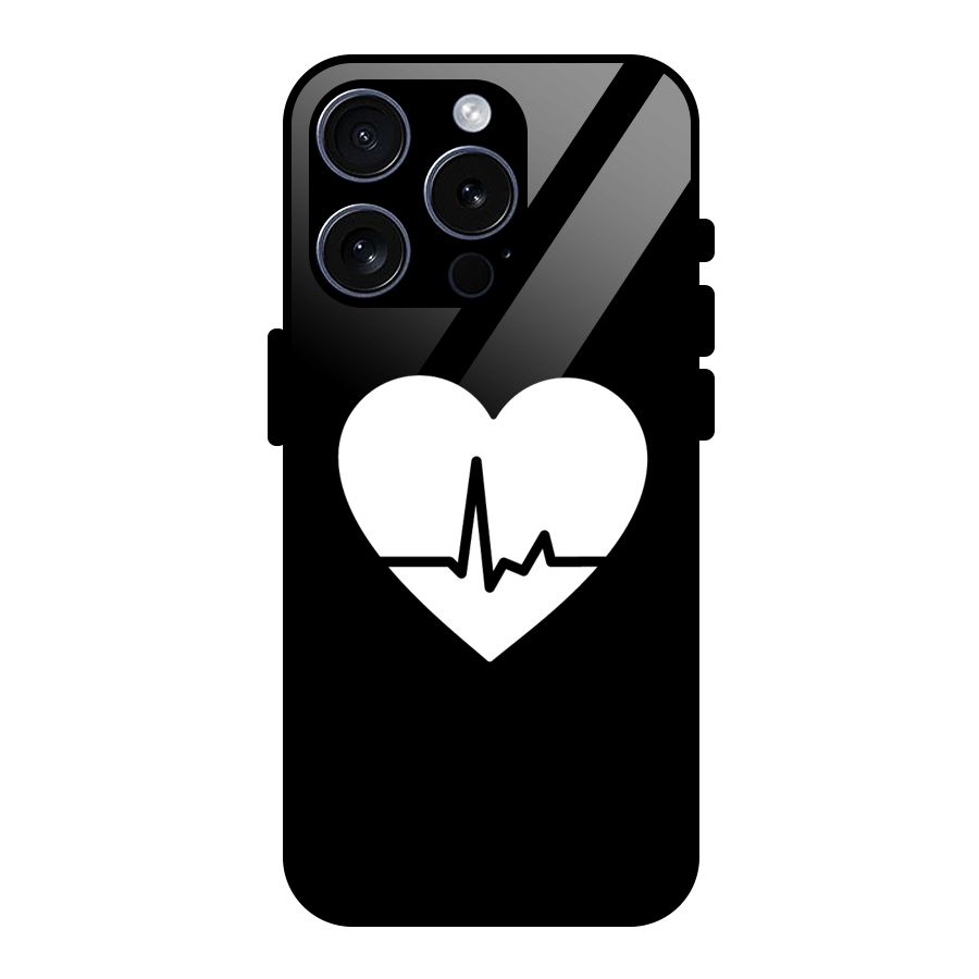 Heart Beat Glass Back Case for iPhone 15 Pro