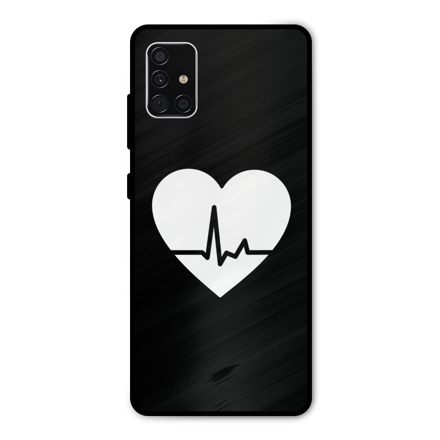 Heart Beat Metal Back Case for Galaxy A51