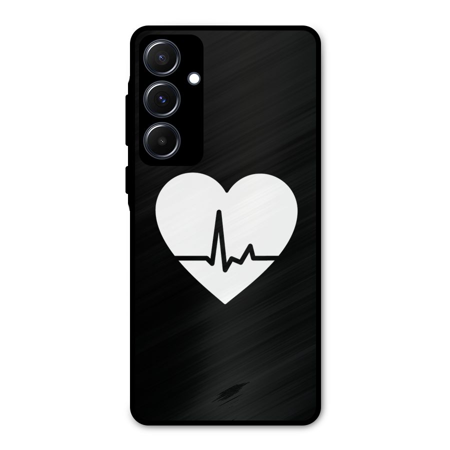 Heart Beat Metal Back Case for Galaxy A55
