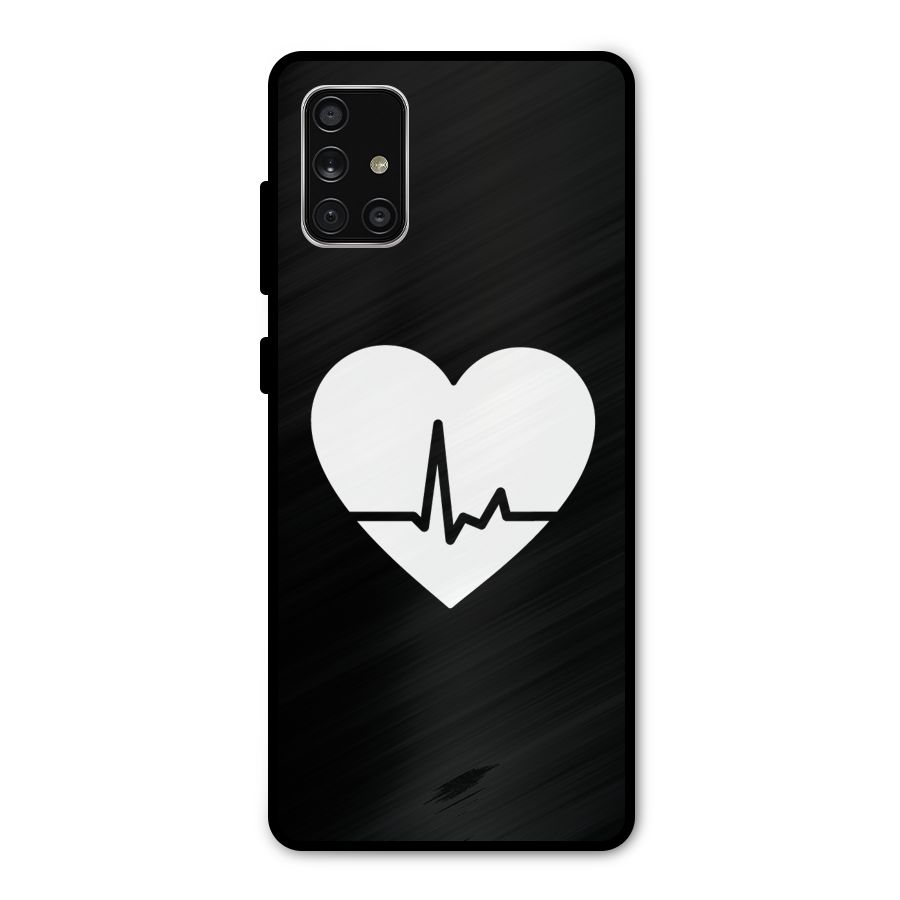 Heart Beat Metal Back Case for Galaxy A71