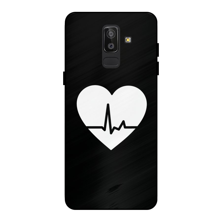 Heart Beat Metal Back Case for Galaxy J8