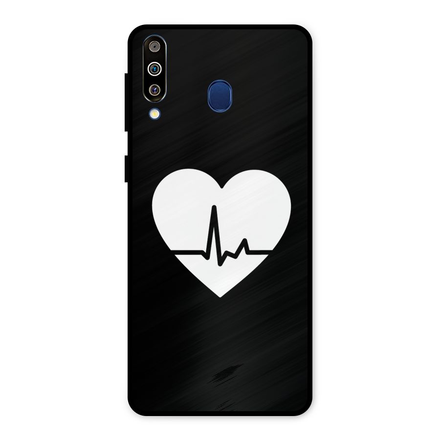 Heart Beat Metal Back Case for Galaxy M30