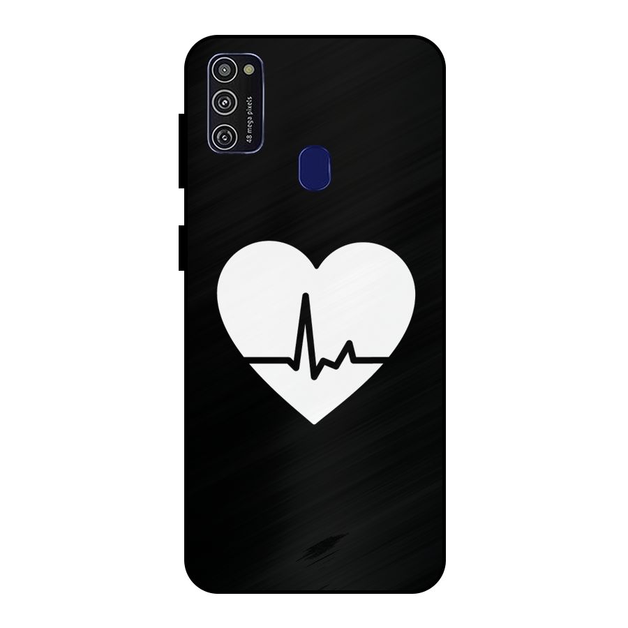 Heart Beat Metal Back Case for Galaxy M30s