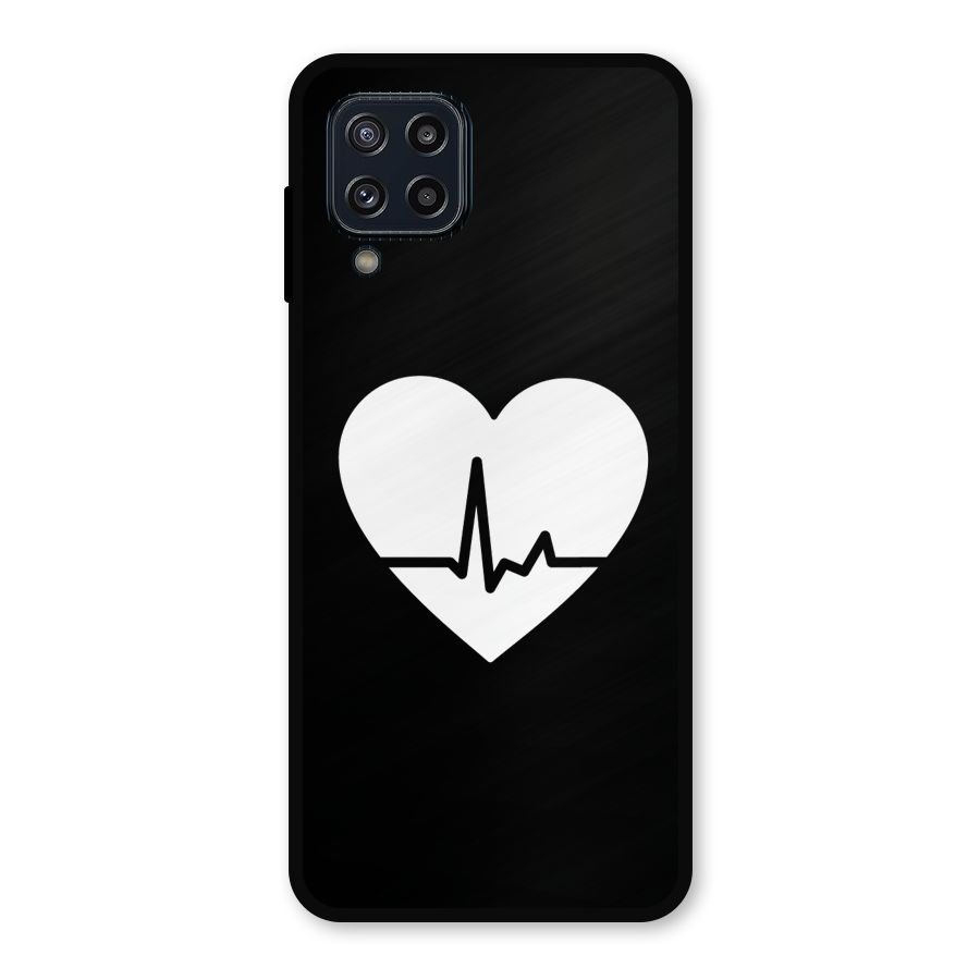 Heart Beat Metal Back Case for Galaxy M32