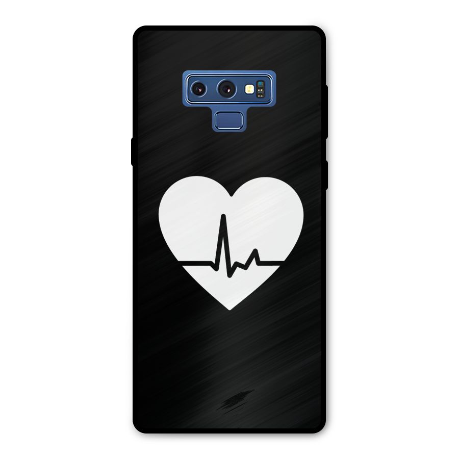 Heart Beat Metal Back Case for Galaxy Note 9