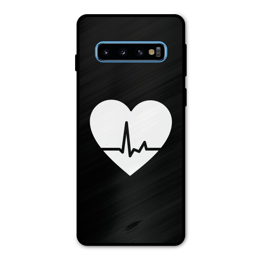 Heart Beat Metal Back Case for Galaxy S10
